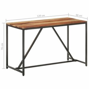 Jídelní stůl masivní dřevo / ocel Dekorhome 120x60x76 cm,Jídelní stůl masivní dřevo / ocel Dekorhome 120x60x76 cm