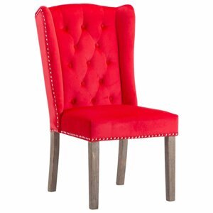 Jídelní židle samet / kaučukovník Dekorhome Červená,Jídelní židle samet / kaučukovník Dekorhome Červená