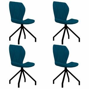 Jídelní židle 4 ks umělá kůže Dekorhome Modrá,Jídelní židle 4 ks umělá kůže Dekorhome Modrá