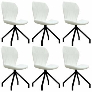 Jídelní židle 6 ks umělá kůže Dekorhome Bílá,Jídelní židle 6 ks umělá kůže Dekorhome Bílá