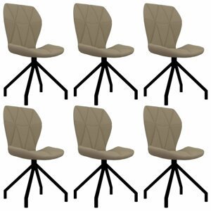 Jídelní židle 6 ks umělá kůže Dekorhome Cappuccino,Jídelní židle 6 ks umělá kůže Dekorhome Cappuccino