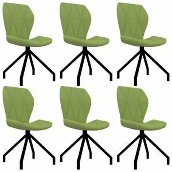 Jídelní židle 6 ks umělá kůže Dekorhome Zelená,Jídelní židle 6 ks umělá kůže Dekorhome Zelená
