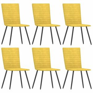 Jídelní židle 6 ks samet / kov Dekorhome Žlutá,Jídelní židle 6 ks samet / kov Dekorhome Žlutá