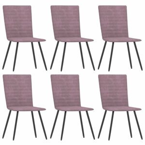 Jídelní židle 6 ks samet / kov Dekorhome Růžová,Jídelní židle 6 ks samet / kov Dekorhome Růžová