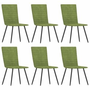 Jídelní židle 6 ks samet / kov Dekorhome Zelená,Jídelní židle 6 ks samet / kov Dekorhome Zelená