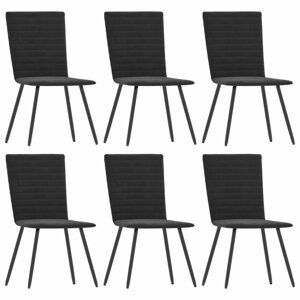 Jídelní židle 6 ks samet / kov Dekorhome Černá,Jídelní židle 6 ks samet / kov Dekorhome Černá