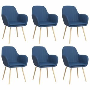 Jídelní židle 6ks látka / bukové dřevo Dekorhome Modrá,Jídelní židle 6ks látka / bukové dřevo Dekorhome Modrá