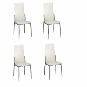 Jídelní židle 4 ks umělá kůže Dekorhome Bílá,Jídelní židle 4 ks umělá kůže Dekorhome Bílá