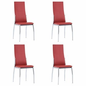 Jídelní židle 4 ks umělá kůže Dekorhome Červená,Jídelní židle 4 ks umělá kůže Dekorhome Červená