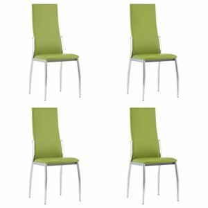 Jídelní židle 4 ks umělá kůže Dekorhome Zelená,Jídelní židle 4 ks umělá kůže Dekorhome Zelená