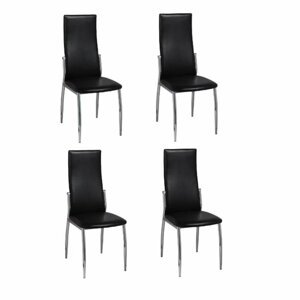 Jídelní židle 4 ks umělá kůže Dekorhome Černá,Jídelní židle 4 ks umělá kůže Dekorhome Černá
