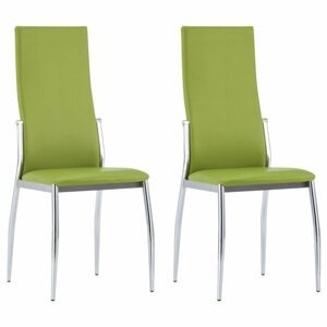 Jídelní židle 2 ks umělá kůže Dekorhome Zelená,Jídelní židle 2 ks umělá kůže Dekorhome Zelená