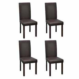 Jídelní židle 4 ks umělá kůže / dřevo Dekorhome Hnědá,Jídelní židle 4 ks umělá kůže / dřevo Dekorhome Hnědá