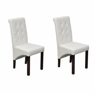 Jídelní židle 2 ks umělá kůže / dřevo Dekorhome Bílá,Jídelní židle 2 ks umělá kůže / dřevo Dekorhome Bílá