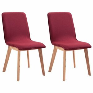 Jídelní židle 2 ks látka / dub Dekorhome Červená,Jídelní židle 2 ks látka / dub Dekorhome Červená