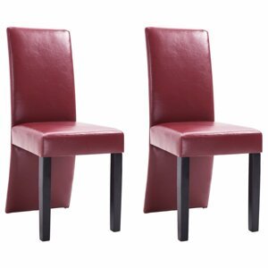 Jídelní židle 2 ks umělá kůže / dřevo Dekorhome Vínová,Jídelní židle 2 ks umělá kůže / dřevo Dekorhome Vínová