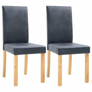 Jídelní židle 2 ks umělá kůže / dřevo Dekorhome Šedá,Jídelní židle 2 ks umělá kůže / dřevo Dekorhome Šedá