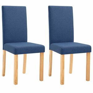 Jídelní židle 2 ks látka / kaučukovník Dekorhome Modrá,Jídelní židle 2 ks látka / kaučukovník Dekorhome Modrá