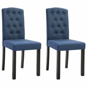 Jídelní židle 2 ks látka / kaučukovník Dekorhome Modrá,Jídelní židle 2 ks látka / kaučukovník Dekorhome Modrá