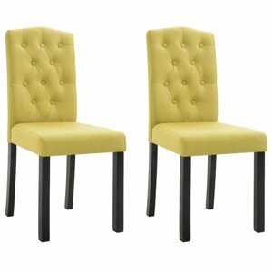 Jídelní židle 2 ks látka / kaučukovník Dekorhome Zelená,Jídelní židle 2 ks látka / kaučukovník Dekorhome Zelená