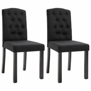 Jídelní židle 2 ks látka / kaučukovník Dekorhome Černá,Jídelní židle 2 ks látka / kaučukovník Dekorhome Černá
