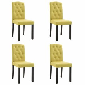 Jídelní židle 4 ks látka / kaučukovník Dekorhome Zelená,Jídelní židle 4 ks látka / kaučukovník Dekorhome Zelená