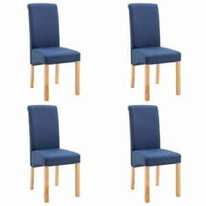 Jídelní židle 4 ks látka / dřevo Dekorhome Modrá,Jídelní židle 4 ks látka / dřevo Dekorhome Modrá