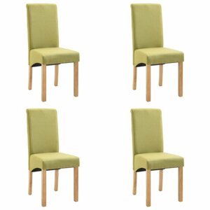 Jídelní židle 4 ks látka / dřevo Dekorhome Zelená,Jídelní židle 4 ks látka / dřevo Dekorhome Zelená