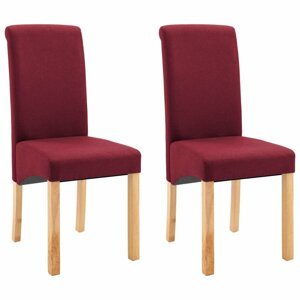 Jídelní židle 2 ks látka / dřevo Dekorhome Červená,Jídelní židle 2 ks látka / dřevo Dekorhome Červená