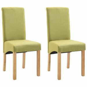 Jídelní židle 2 ks látka / dřevo Dekorhome Zelená,Jídelní židle 2 ks látka / dřevo Dekorhome Zelená