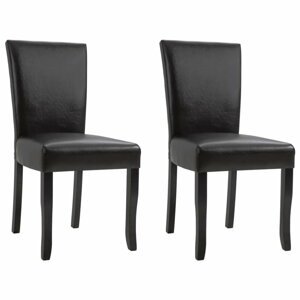 Jídelní židle 2 ks umělá kůže Dekorhome Hnědá,Jídelní židle 2 ks umělá kůže Dekorhome Hnědá