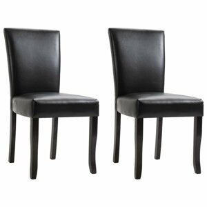 Jídelní židle 2 ks umělá kůže Dekorhome Černá,Jídelní židle 2 ks umělá kůže Dekorhome Černá