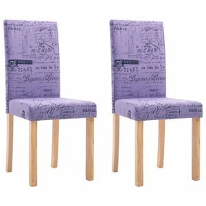 Jídelní židle 2 ks látka / dřevo Dekorhome Fialová,Jídelní židle 2 ks látka / dřevo Dekorhome Fialová