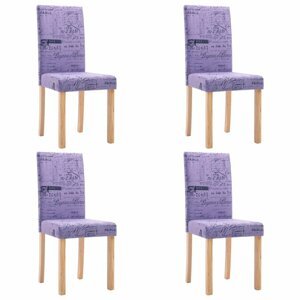 Jídelní židle 4 ks látka / dřevo Dekorhome Fialová,Jídelní židle 4 ks látka / dřevo Dekorhome Fialová