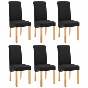 Jídelní židle 6 ks látka / dřevo Dekorhome Černá,Jídelní židle 6 ks látka / dřevo Dekorhome Černá
