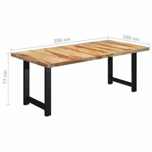 Jídelní stůl masivní dřevo / ocel Dekorhome 200x100x77 cm,Jídelní stůl masivní dřevo / ocel Dekorhome 200x100x77 cm