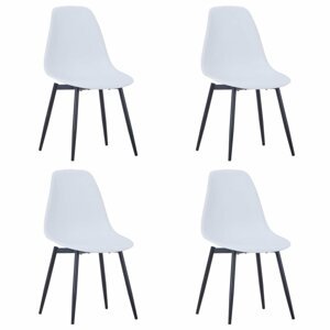 Jídelní židle 4 ks plast / kov Dekorhome Bílá,Jídelní židle 4 ks plast / kov Dekorhome Bílá