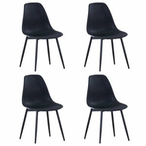 Jídelní židle 4 ks plast / kov Dekorhome Černá,Jídelní židle 4 ks plast / kov Dekorhome Černá
