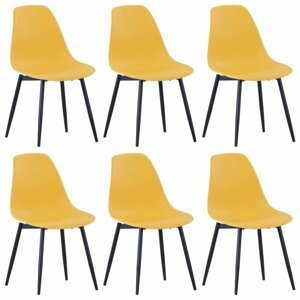 Jídelní židle 6 ks plast / kov Dekorhome Žlutá,Jídelní židle 6 ks plast / kov Dekorhome Žlutá