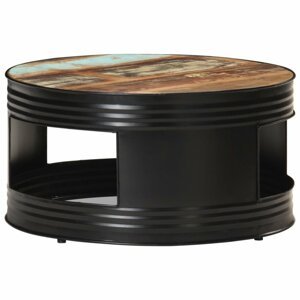 Konferenční stolek hnědá / černá Dekorhome Recyklované dřevo,Konferenční stolek hnědá / černá Dekorhome Recyklované dřevo