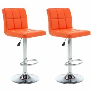 Barové židle 2 ks umělá kůže / kov Dekorhome Oranžová,Barové židle 2 ks umělá kůže / kov Dekorhome Oranžová