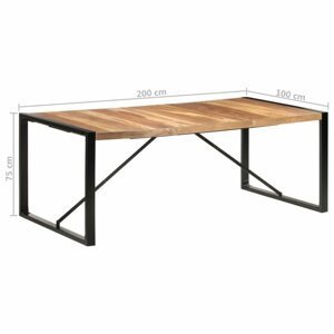 Jídelní stůl masivní dřevo / kov Dekorhome 200x100x75 cm,Jídelní stůl masivní dřevo / kov Dekorhome 200x100x75 cm