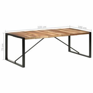 Jídelní stůl masivní dřevo / kov Dekorhome 220x100x75 cm,Jídelní stůl masivní dřevo / kov Dekorhome 220x100x75 cm
