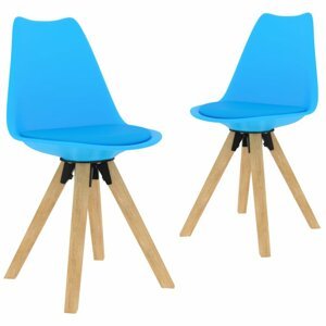 Jídelní židle 2 ks plast / umělá kůže / buk Dekorhome Světle modrá,Jídelní židle 2 ks plast / umělá kůže / buk Dekorhome Světle modrá