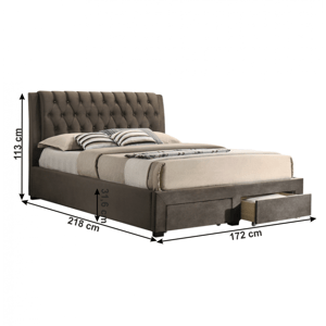 Manželská postel s úložným prostorem ZEHRA hnědá 160 x 200 cm,Manželská postel s úložným prostorem ZEHRA hnědá 160 x 200 cm