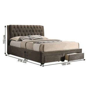 Manželská postel s úložným prostorem ZEHRA hnědá 180 x 200 cm,Manželská postel s úložným prostorem ZEHRA hnědá 180 x 200 cm