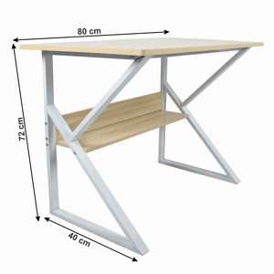 Pracovní stůl s policí TARCAL dub / bílá 80x40 cm,Pracovní stůl s policí TARCAL dub / bílá 80x40 cm