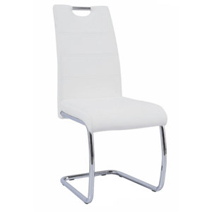 Jídelní židle ABIRA NEW ekokůže / chrom Bílá,Jídelní židle ABIRA NEW ekokůže / chrom Bílá