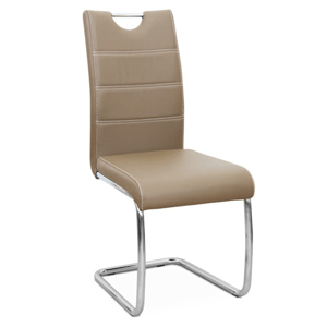Jídelní židle ABIRA NEW ekokůže / chrom Cappuccino,Jídelní židle ABIRA NEW ekokůže / chrom Cappuccino