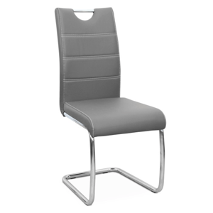 Jídelní židle ABIRA NEW ekokůže / chrom Světle šedá,Jídelní židle ABIRA NEW ekokůže / chrom Světle šedá